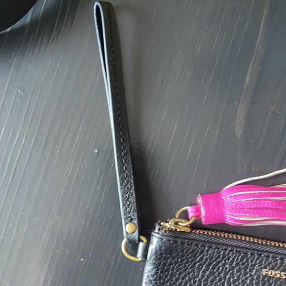 Fossil Leather Wristlet with Tassel - Picture 3 of 5